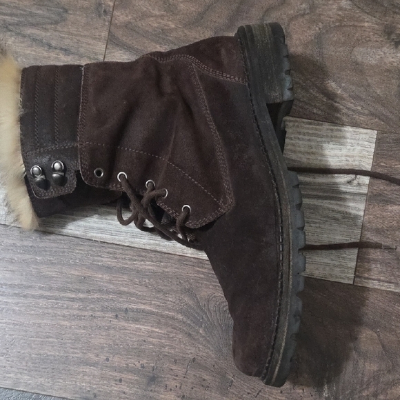 Bally Men\'s Brown Leather Boots with Fur Trim main image 8